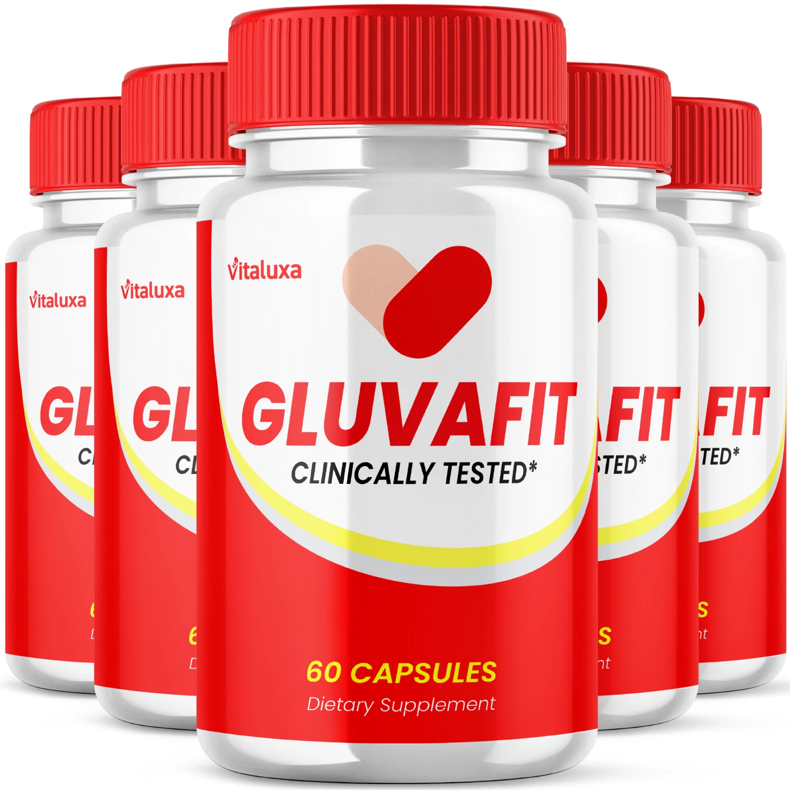 (5 Pack) Gluvafit Blood Pills Glycogen Support for Circulation (300 Capsules)
