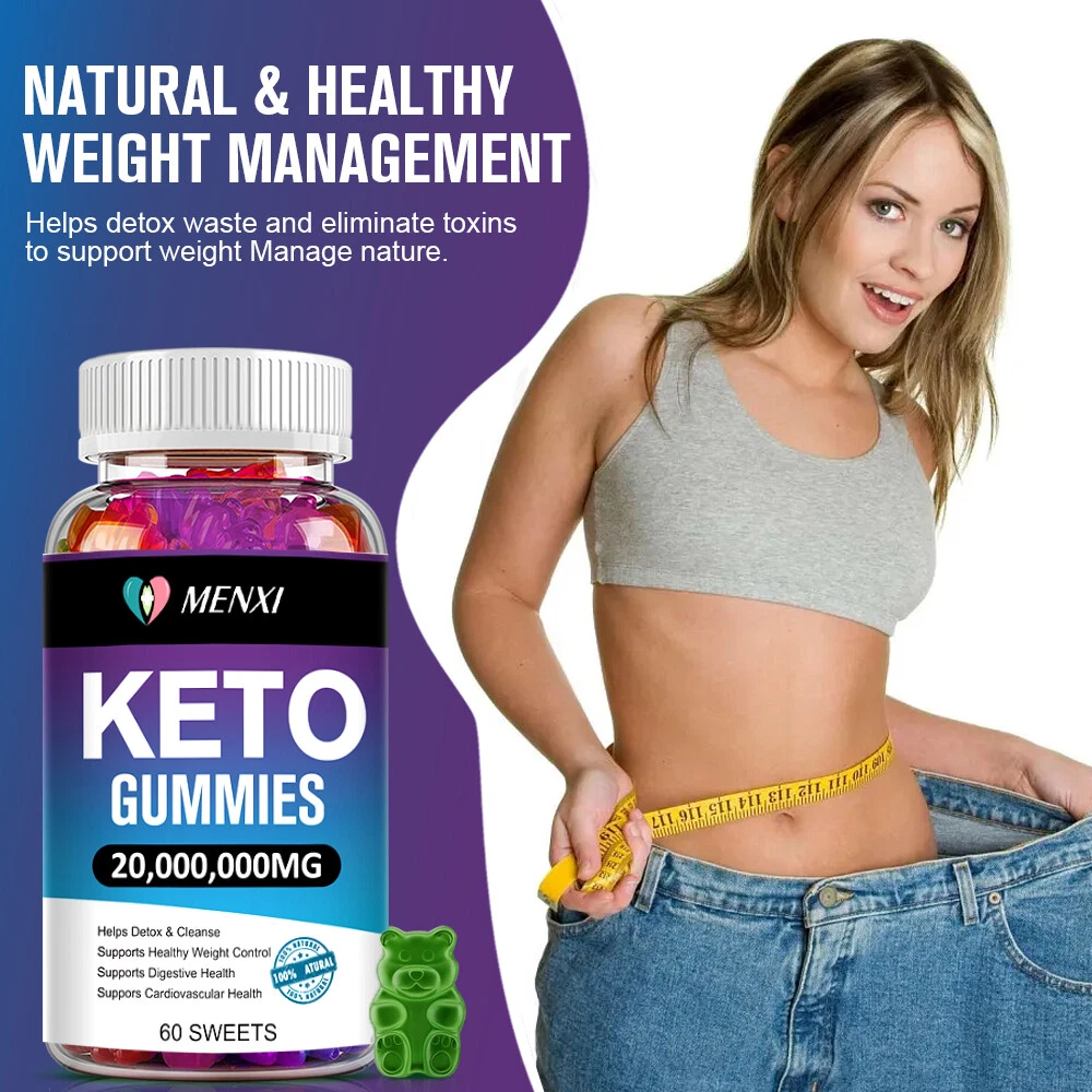 Keto ACV BHB Gummies For Fat Burn Weight Loss Detox Keto Diet Pills 60pc Gummy