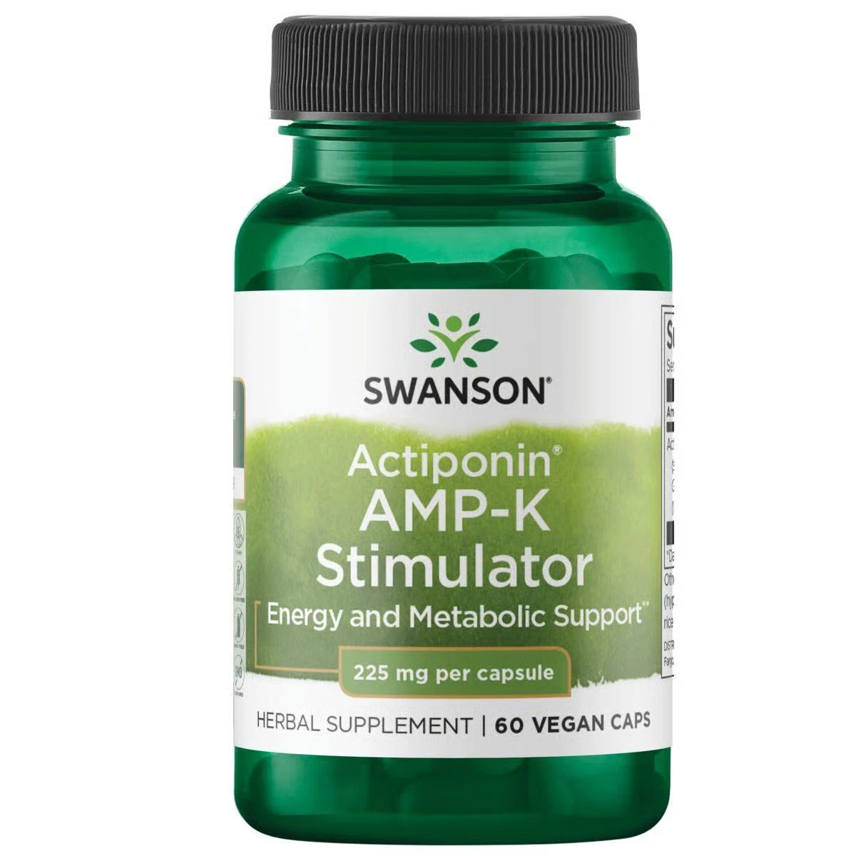 Swanson Actiponin Amp-K Stimulator 225 mg 60 Vegan Caps