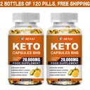 2×KETO BHB 20,000mg PURE Ketone FAT BURNER ACV Weight Loss Diet Pills Ketosis US