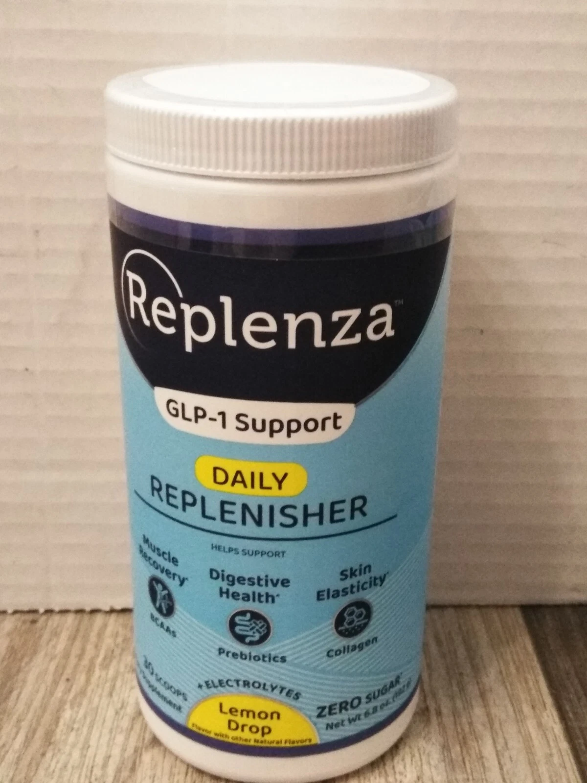NEW (1) Replenza Daily Replenisher Lemon Drop 6.8 oz Digestive Health