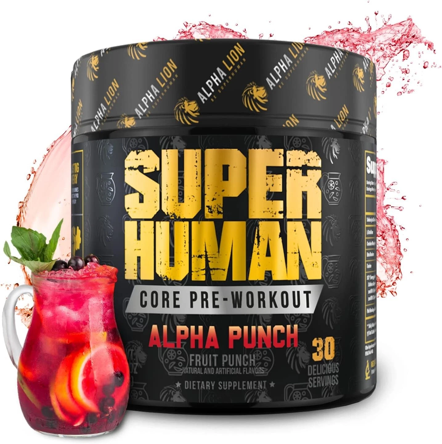 3 Alpha Lion Super Human Core Pre Workout Powder Creatine Fruit Punch 2026 Gym