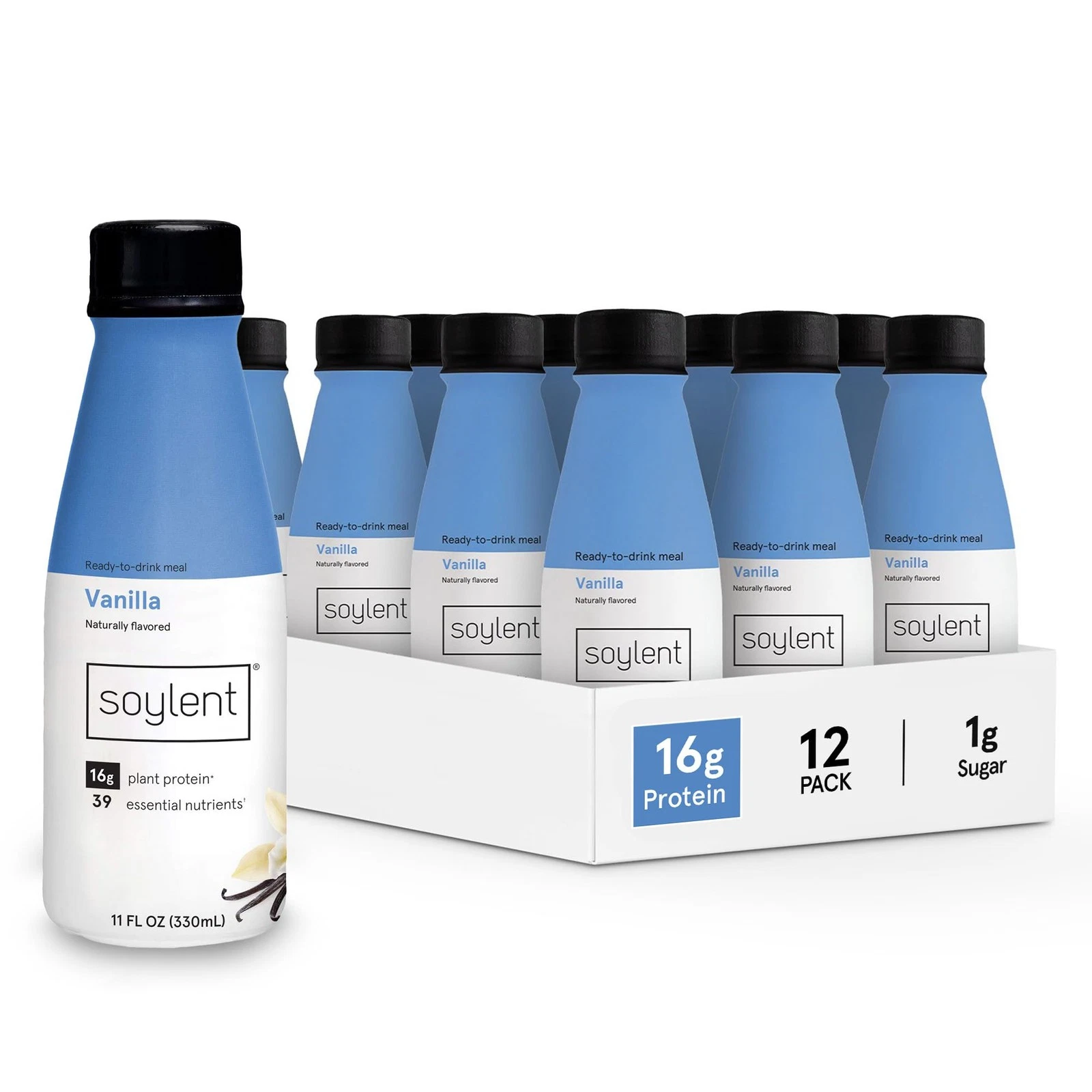 Vanilla Meal Replacement Shake Contains 16g Complete Vegan Protein Ready-to-D...