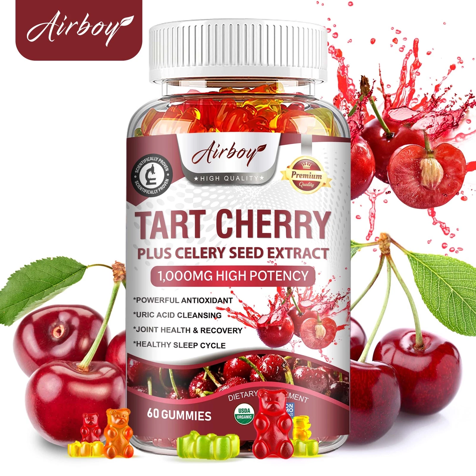 Tart Cherry - Celery Seed - Sleep Support, Relieves Joint & Muscle Fatigue