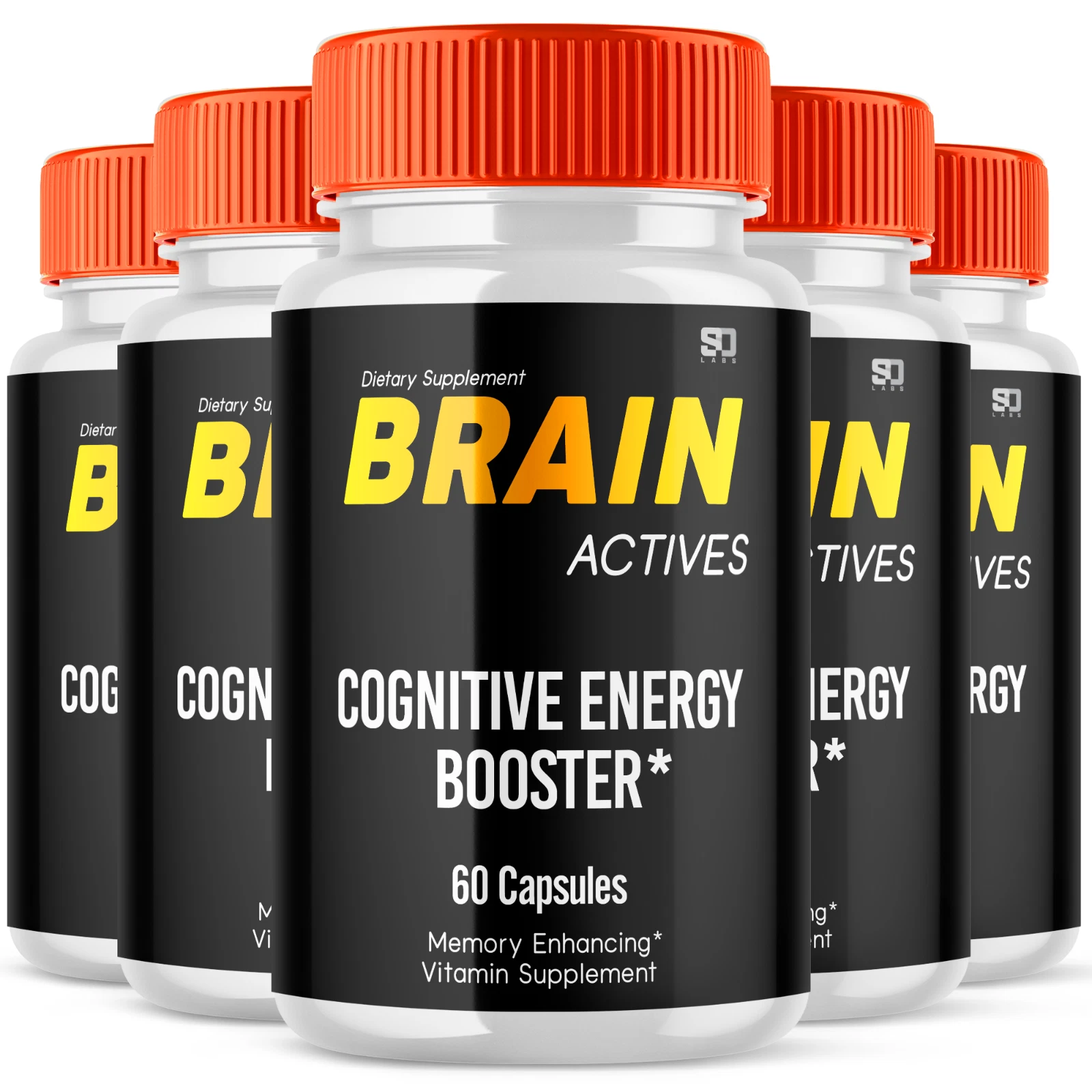 Brain Actives - Nootropic Supplement Cognitive Support Supplement (5 Pack)
