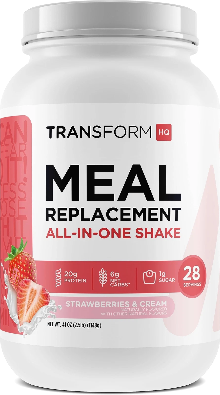 TransformHQ Meal Replacement Shake Powder 28 Servings Strawberry & Cream - Gl...