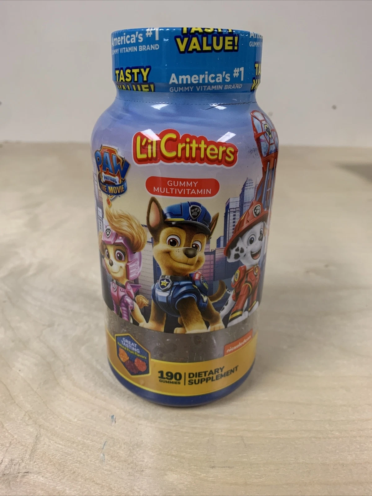 Lil Critters Paw Patrol Multivitamin 190 Gummies Natural Fruit Flavors Exp 08/25