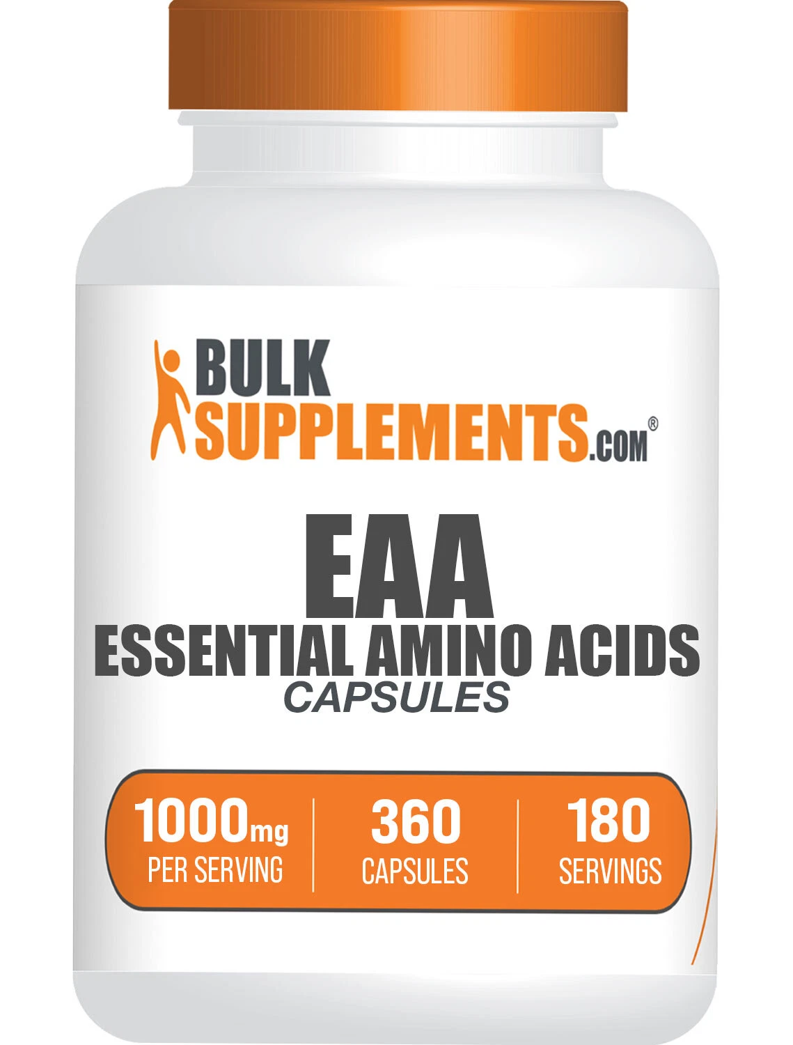 BulkSupplements Essential Amino Acids (EAA) 360 Capsules - 1000mg per Serving