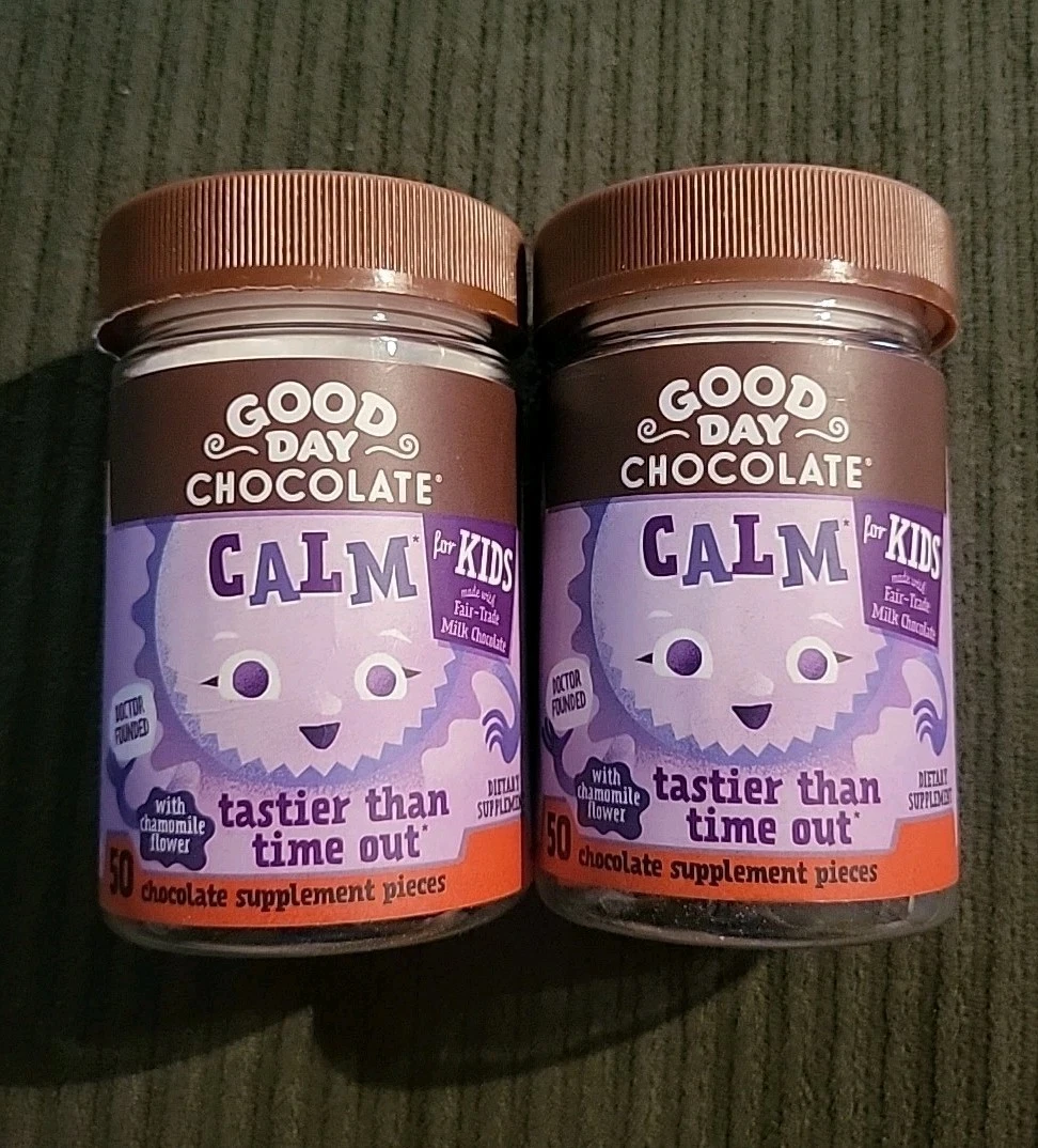[306388601265] (2) Good Day Chocolate Calm For Kids (50 Pieces Each) ~EXP: 12/25