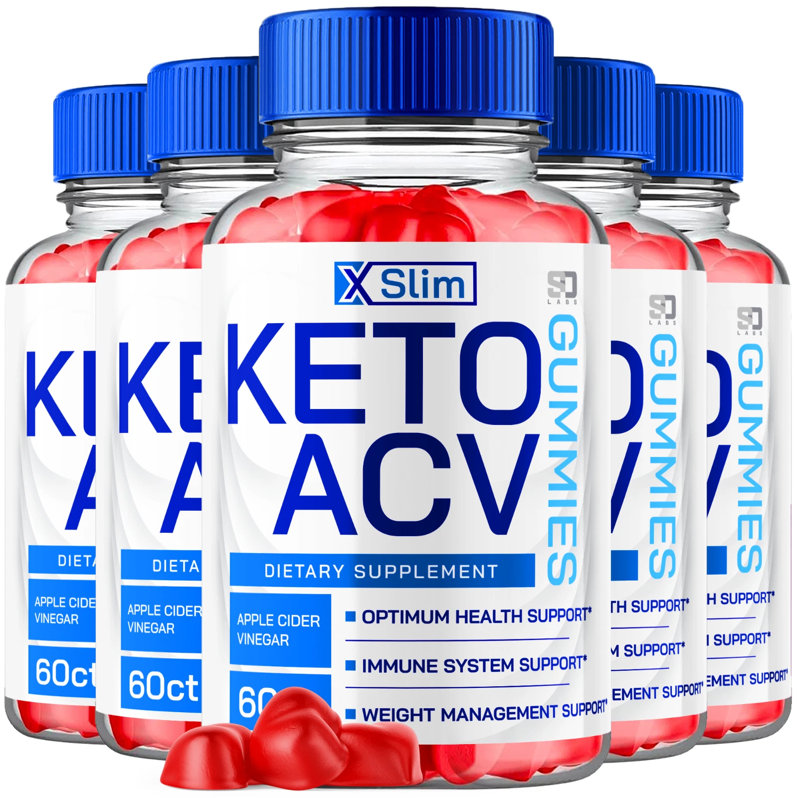 X Slim ACV Keto Gummies, X Slim for Weight Loss & Fat Burning 300 Gummies 5 Pack