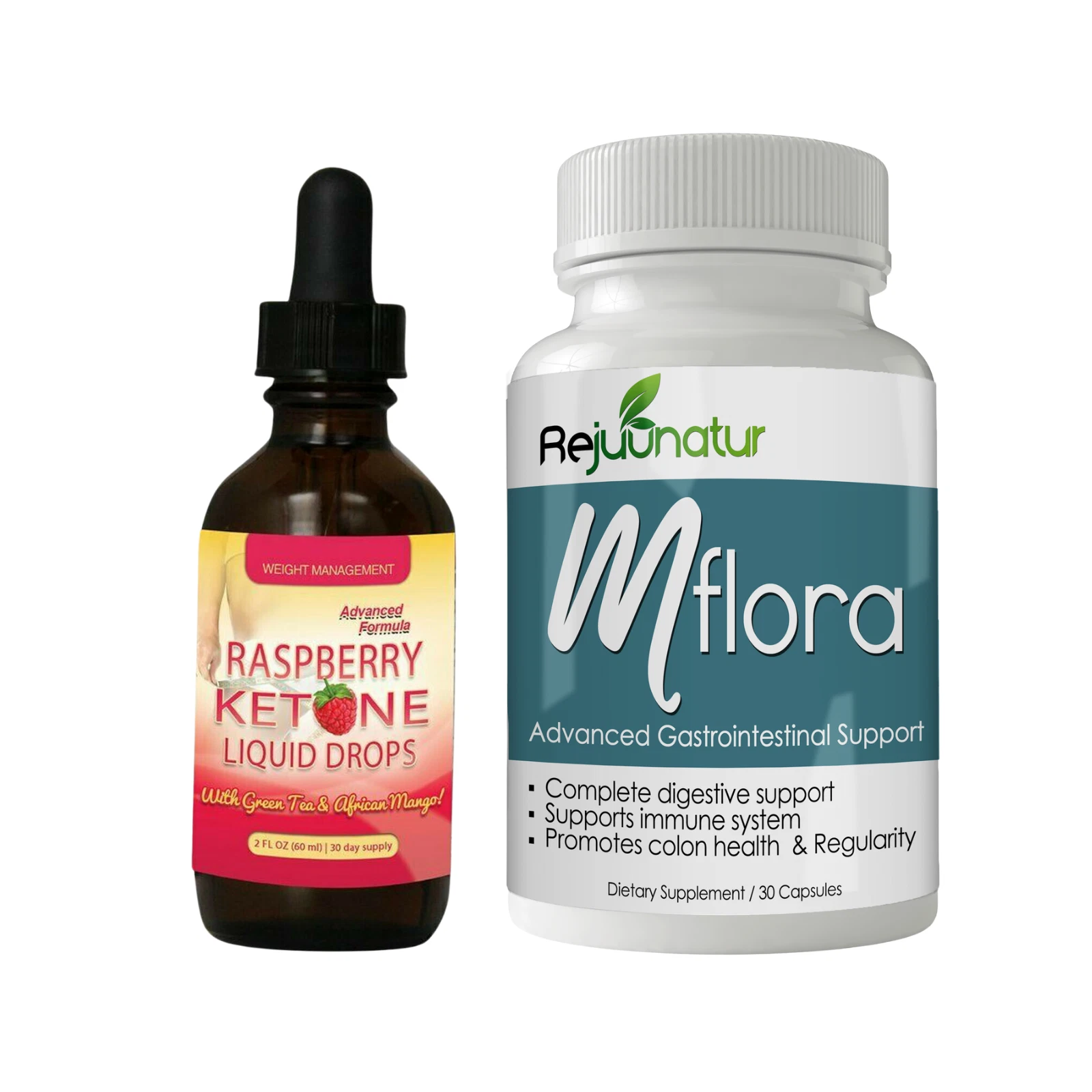 Liquid Raspberry Ketone Drops Weight Loss Mflora Probiotic Digestive Supplements