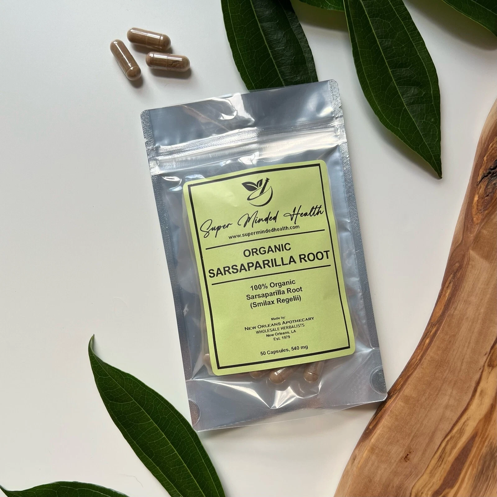 [164876178025] Sarsaparilla Root Capsules Organic 540mg Sebi Detox Blood Purifier Wellness