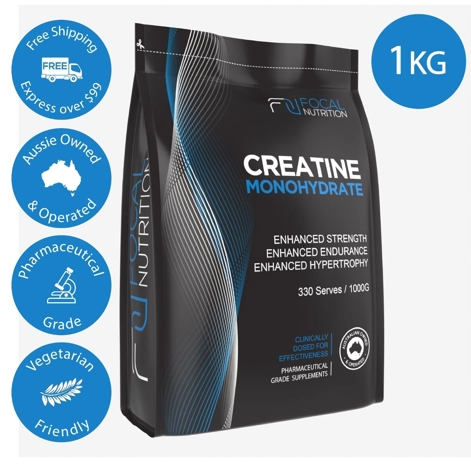 PURE 1KG CREATINE MONOHYDRATE HPLC TESTED WORKOUT ENHANCER