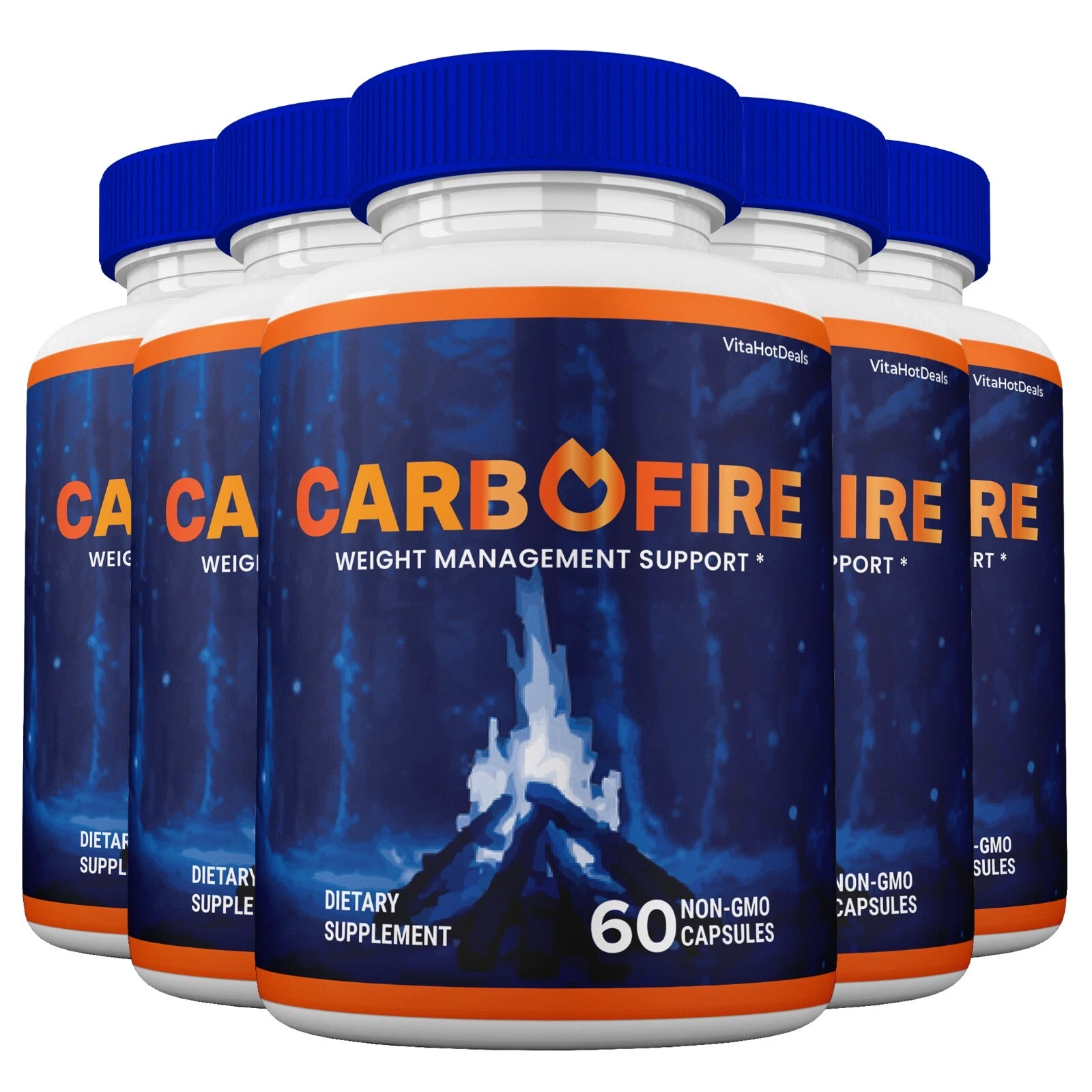 Carbofire Capsules Maximum Strength Formula Carbo Fire Pills Supplement (5 pack)