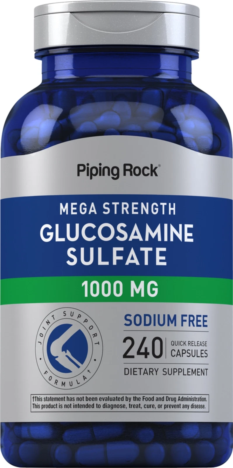 Glucosamine Sulfate 1000 mg | 240 Capsules | Mega Strength | by Piping Rock