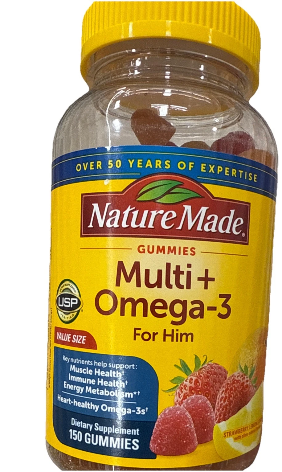 NEW Nature Made Multi + Omega-3 For Him Gummies Supplement 150,SEALED, VALUE SZ