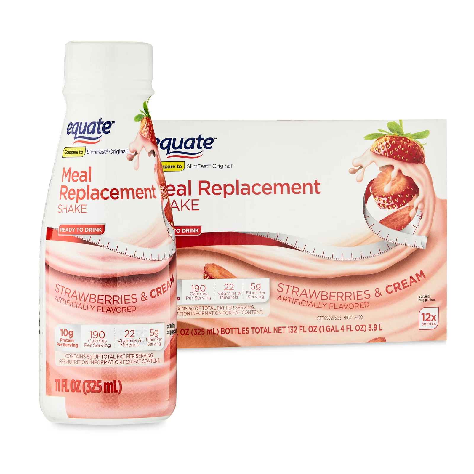 Meal Replacement Shake, Strawberry, 11 fl oz, 12 Ct