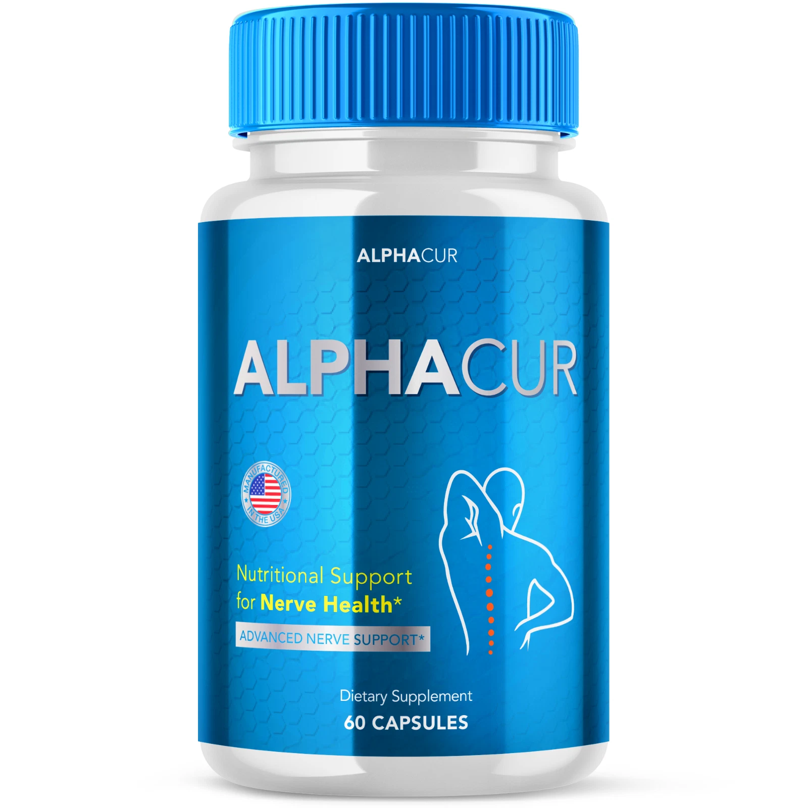 Alphacur Advanced Nerve Support Formula Maximum Strength Vitamin 60 Capsules