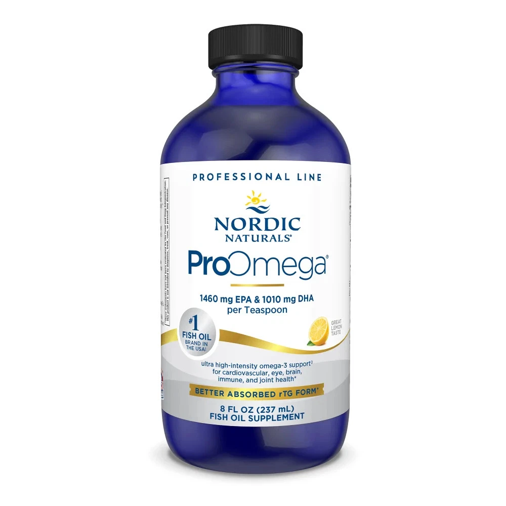 Nordic Naturals ProOmega Liquid - Concentrated Omega-3 Fish Oil, Lemon, 8 oz.
