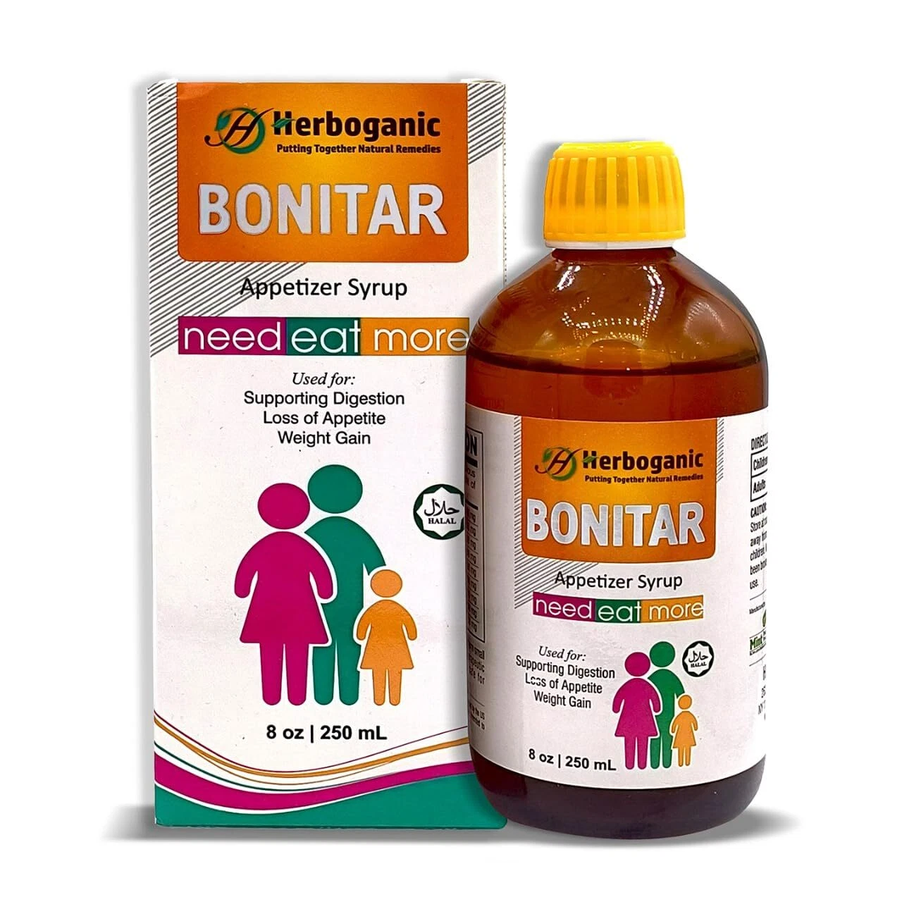 [236161004573] Herboganic Bonitar Appetizer Herbal Syrup 8 oz - for Digestion & Weight Gain