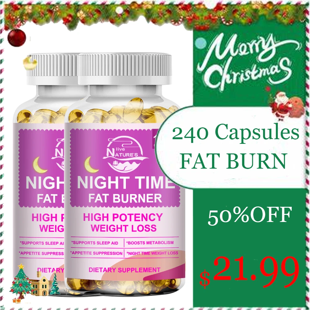 (2 Pack) Night Time Fat Buner Capsules - Weight Loss,Appetite Suppressant,Detox
