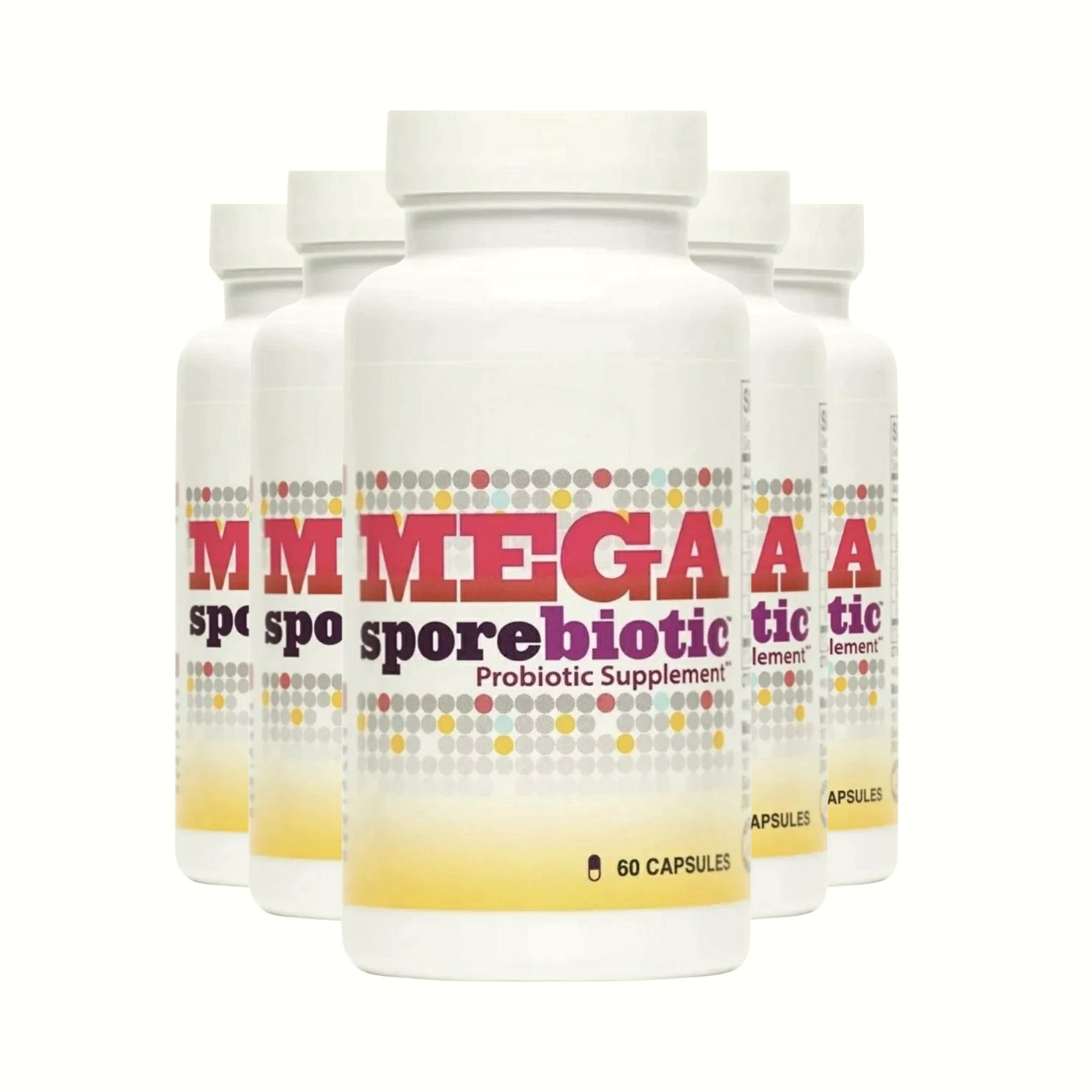 [326283111706] 5-Pack Mega SporeBiotic Natural Probiotic Supplement MegaSporebiotic- 300 Caps