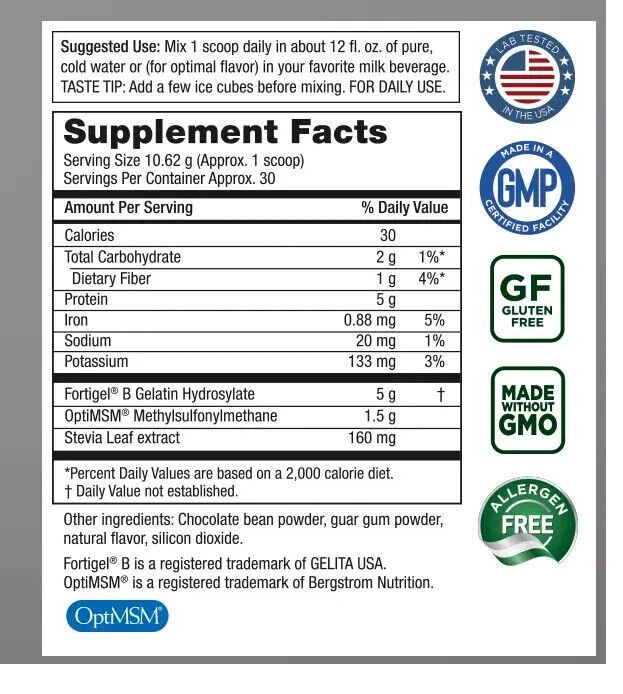 Purity Products JointGel Joint Gel Chocolate POWDER 11.2oz Brand New Exp. 1/2027