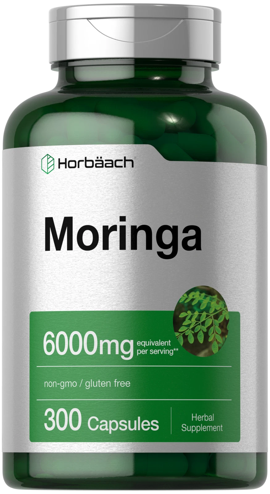 Moringa Oleifera Capsules | 6000mg | 300 Count | Non-GMO | by Horbaach