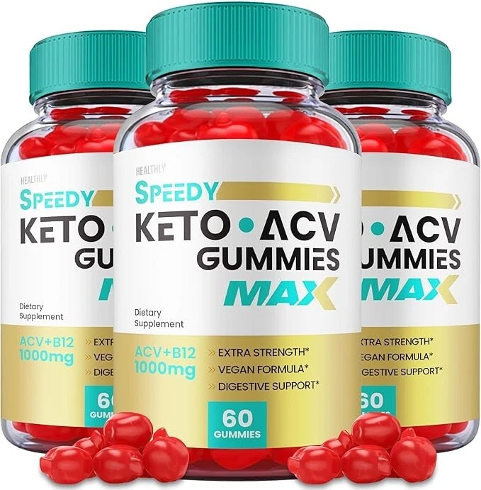 Speedy Keto Gummies ACV + B12 Extra Strength Supplement ( 180 Gummies ) 3-Pack