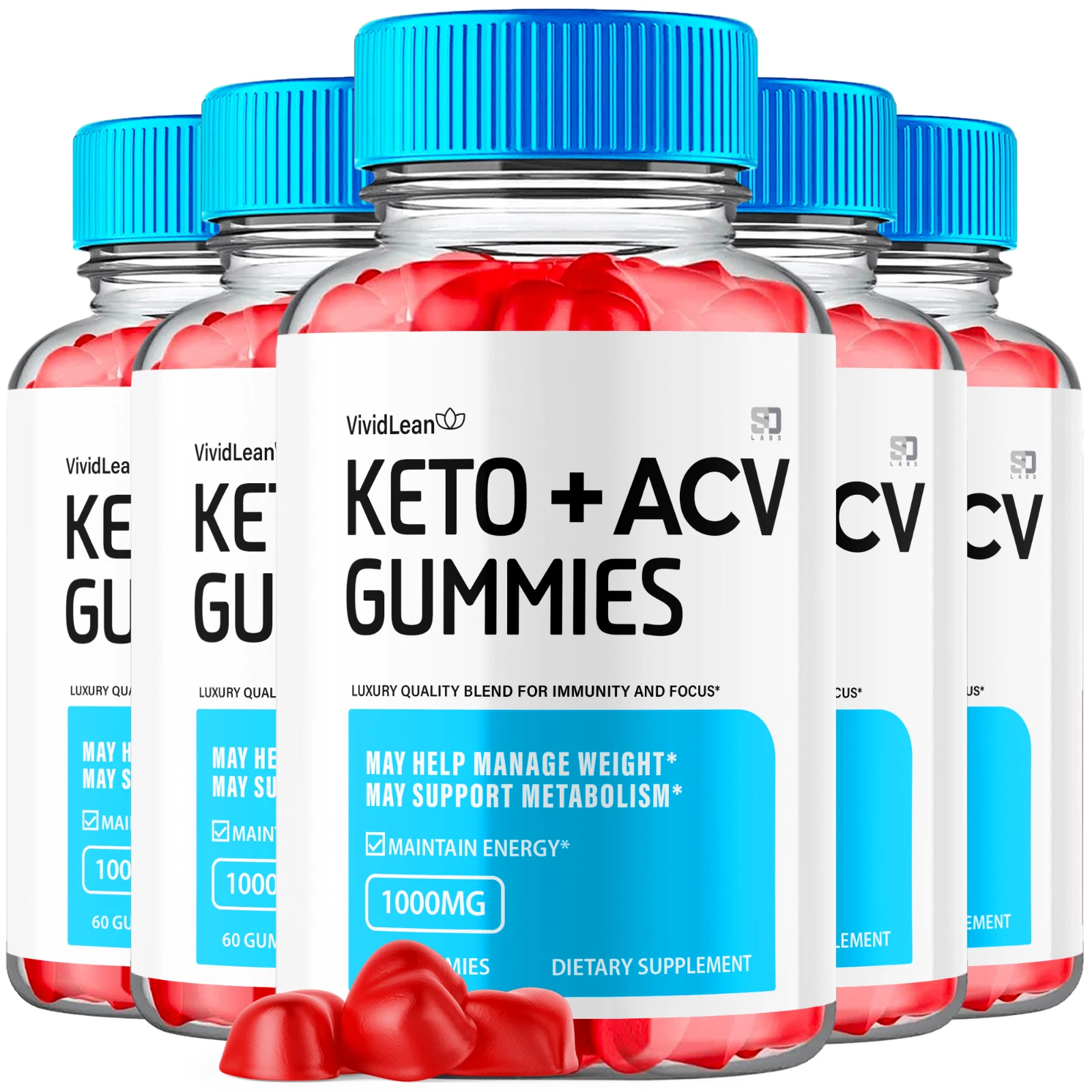 VividLean Keto ACV Gummies Support Weight Management and Metabolism (5 Pack)