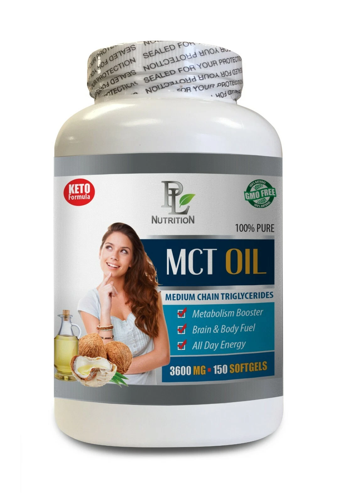brain health supplements - MCT OIL - ketosis capric coconut 1BOTTLE