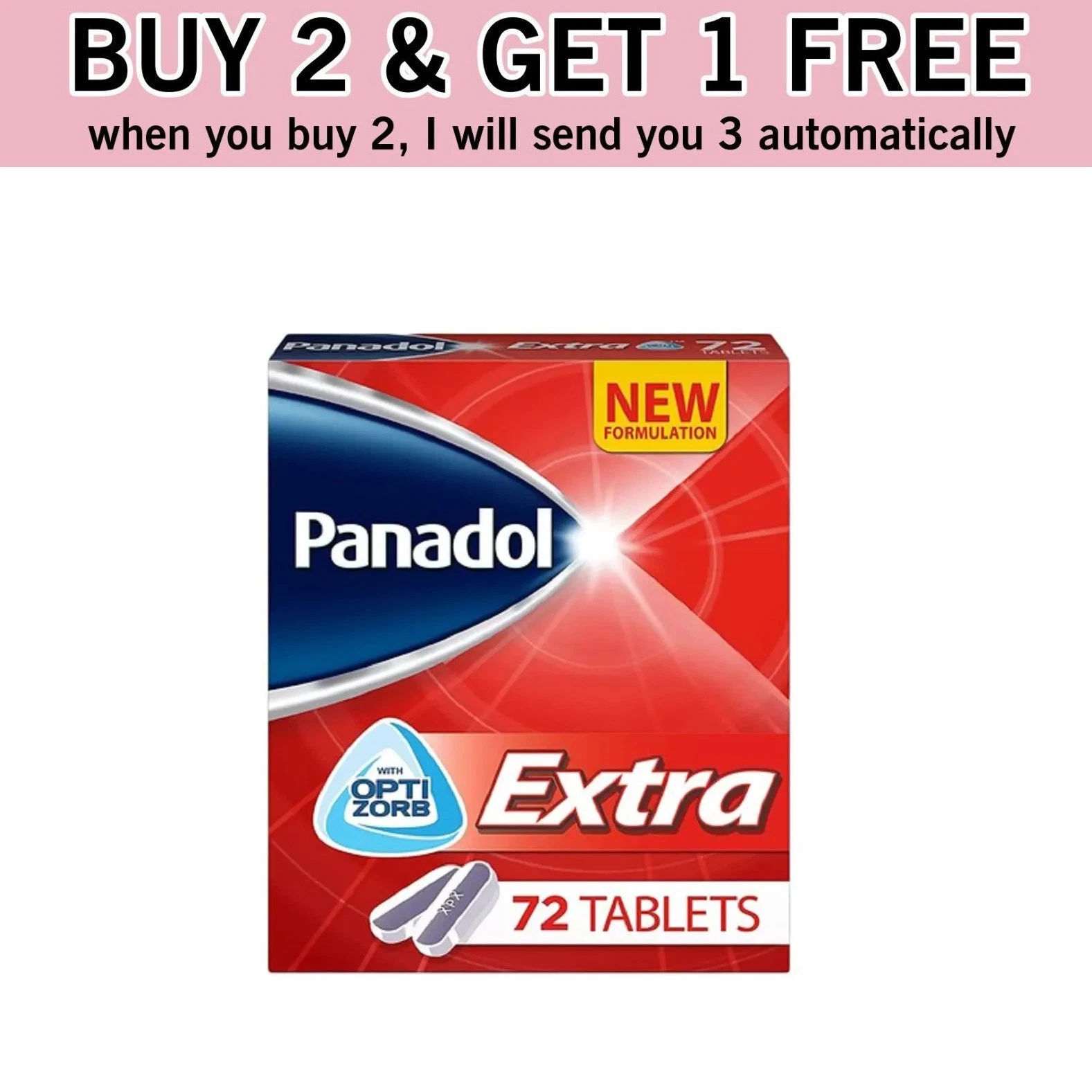 Panadol Extra with Optizorb Formulation 72 Tablets - Buy 2 Get 1 Free
