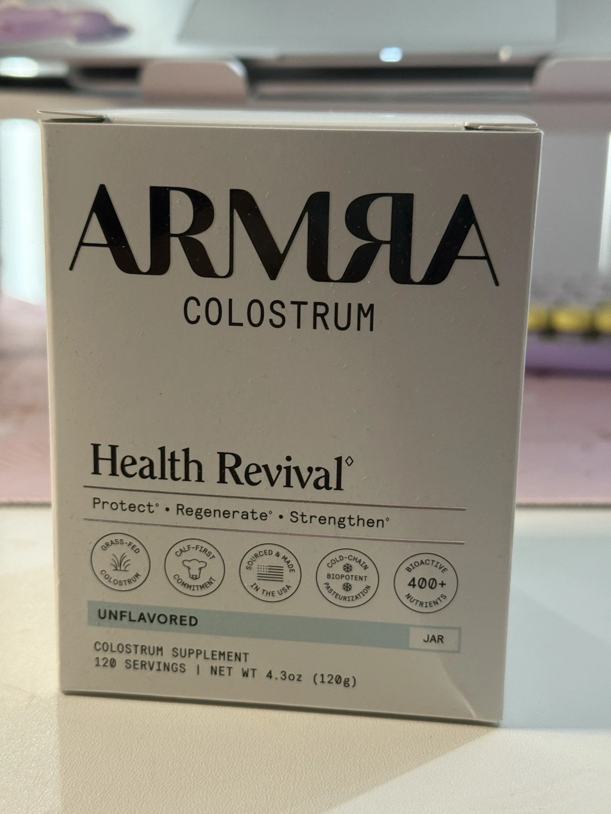 ARMRA colostrum Health revival unflavored jar 120 servings 4.3 oz Exp 06/27 NEW!