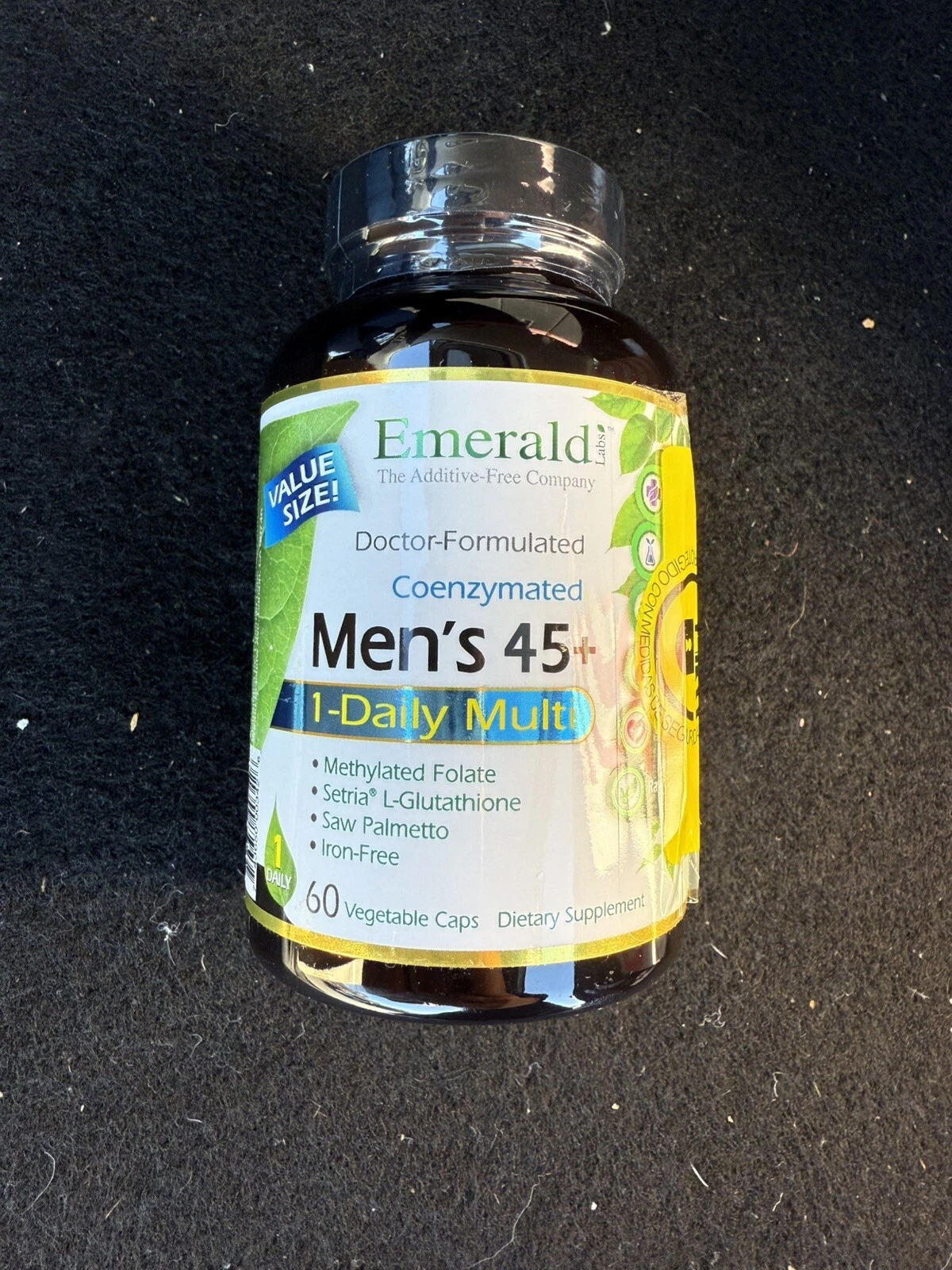 Emerald Laboratories, Men's 45+ 1-Daily Multi 60 Vegetable Caps Exp 12/2027