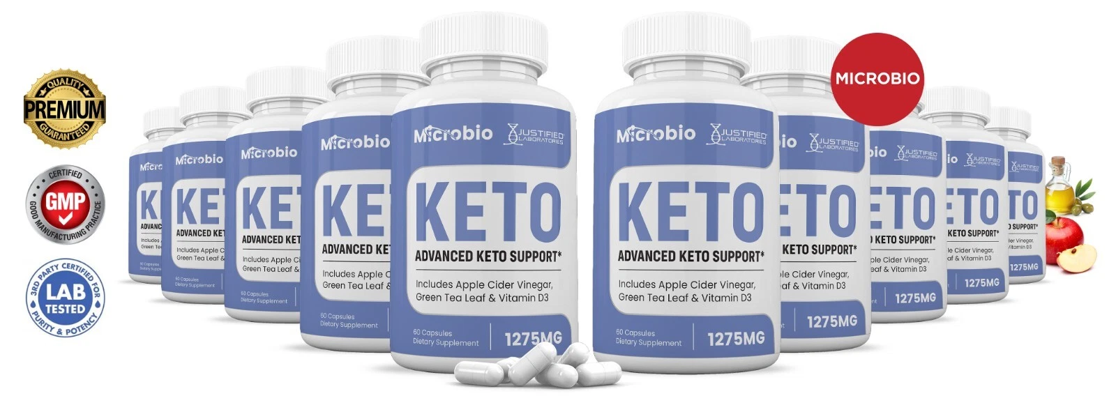 Microbio Keto ACV Pills 1275 MG Stronger Than Gummies Keto Support 10Bottle