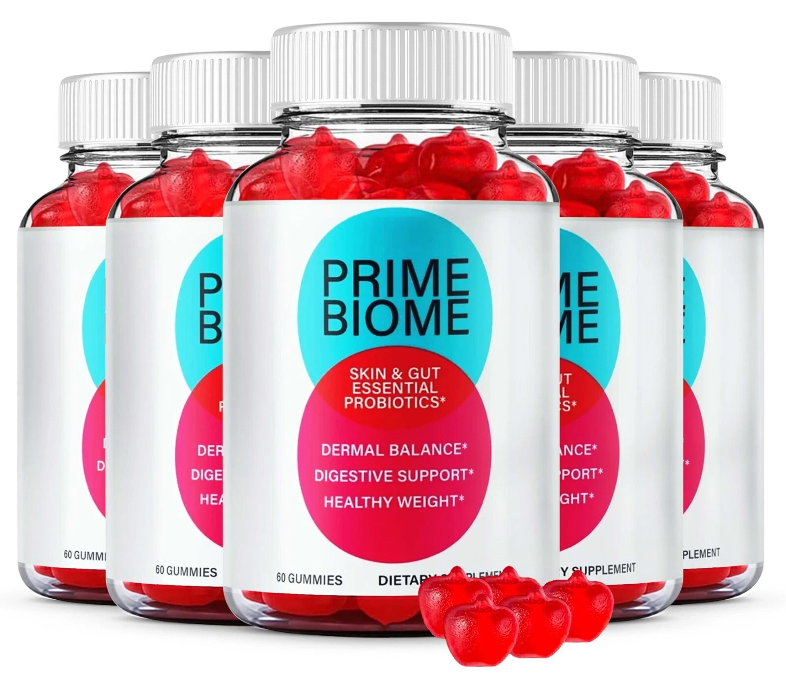[186929951267] (5 Pack) Prime Biome Gummies, PrimeBiome Supports Gut & Skin Health Gummy