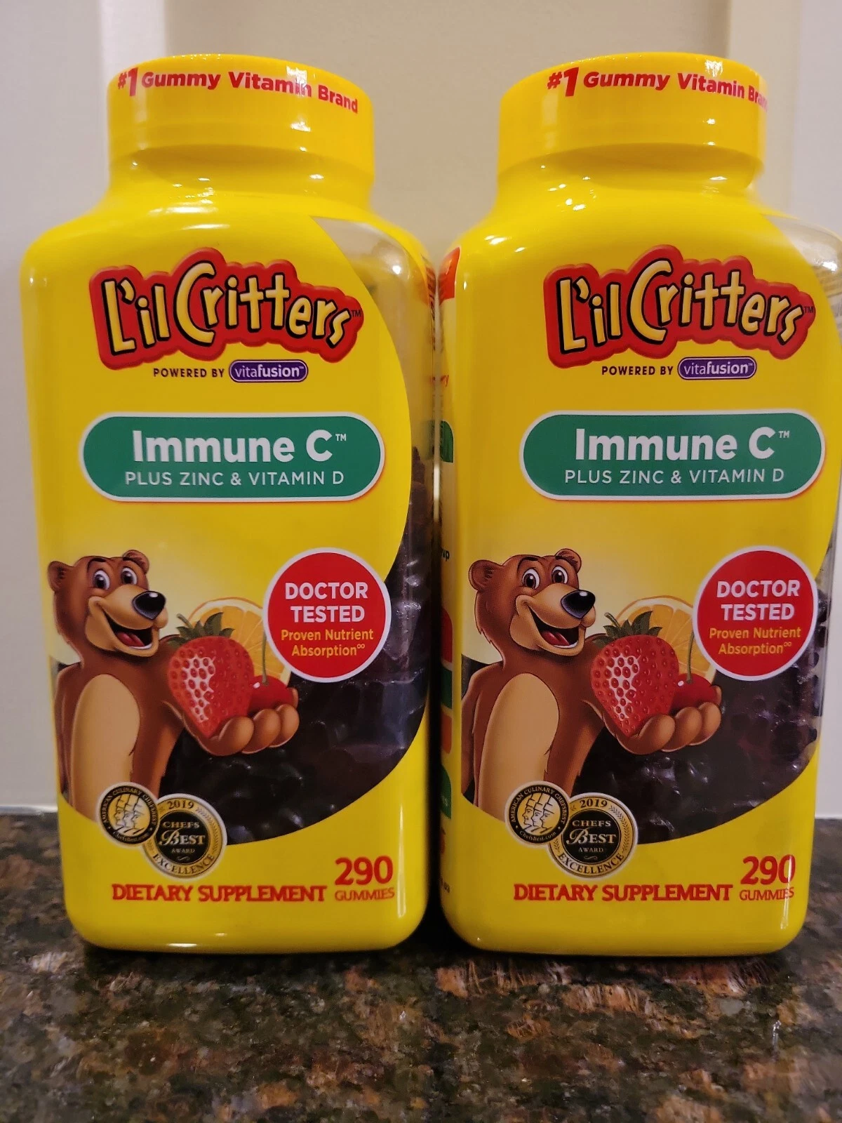 2(Two) LilCritters IMMUNE C + ZINK & Vit.D for kids 290 +290=580, Exspire 06/22
