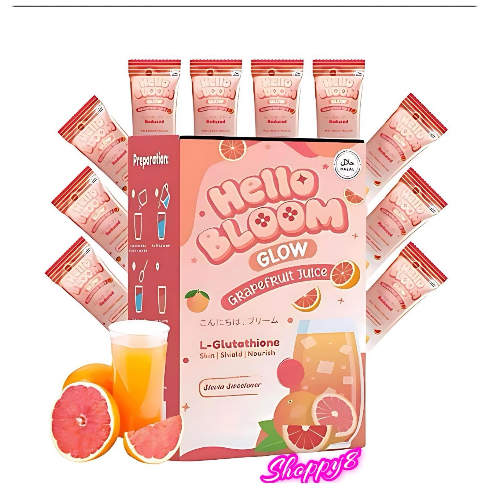 Hello Bloom GLOW Grapefruit Juice (10 Sachets)