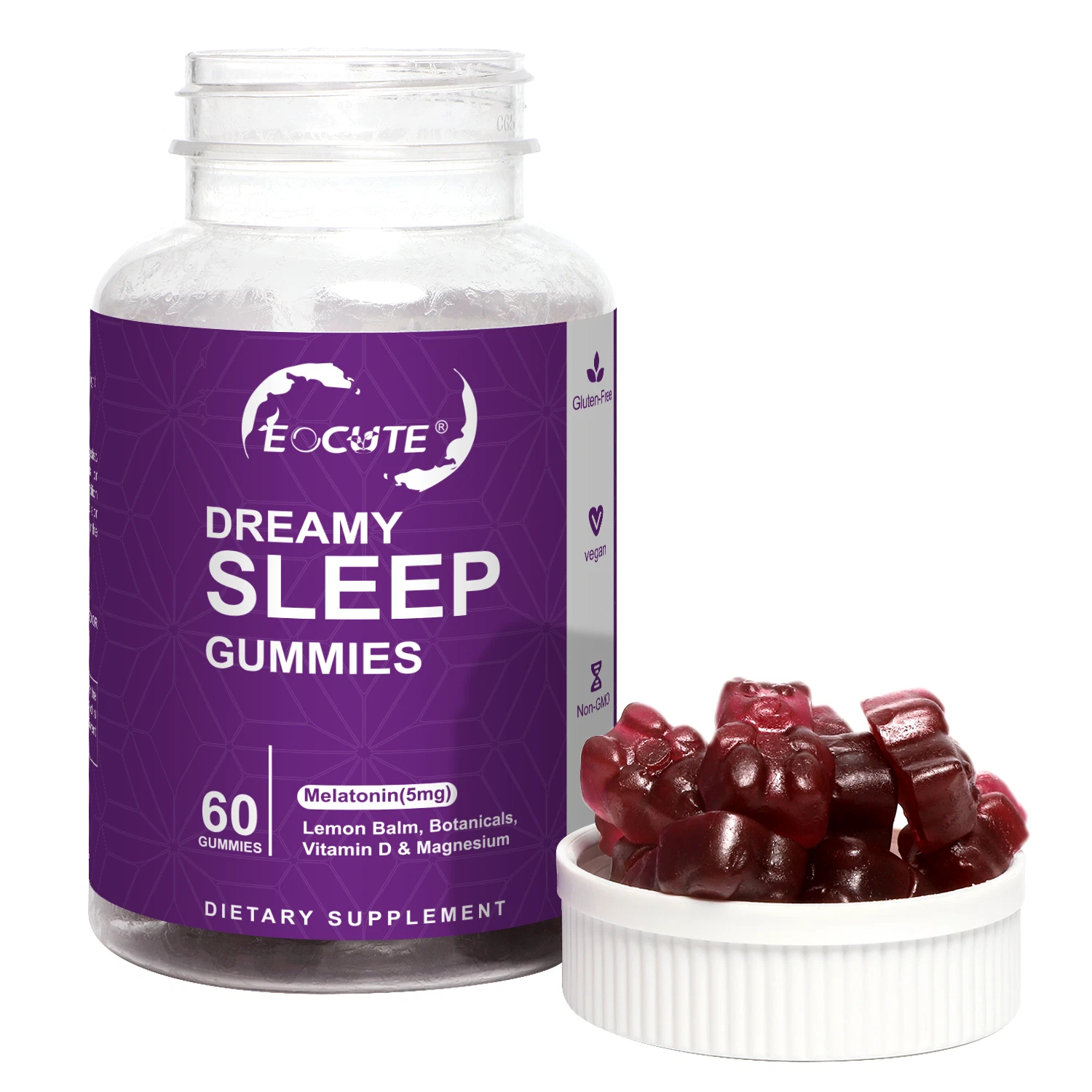 Melatonin Sleep Gummies 60ct - Fall Asleep Faster, Stay Asleep Longer