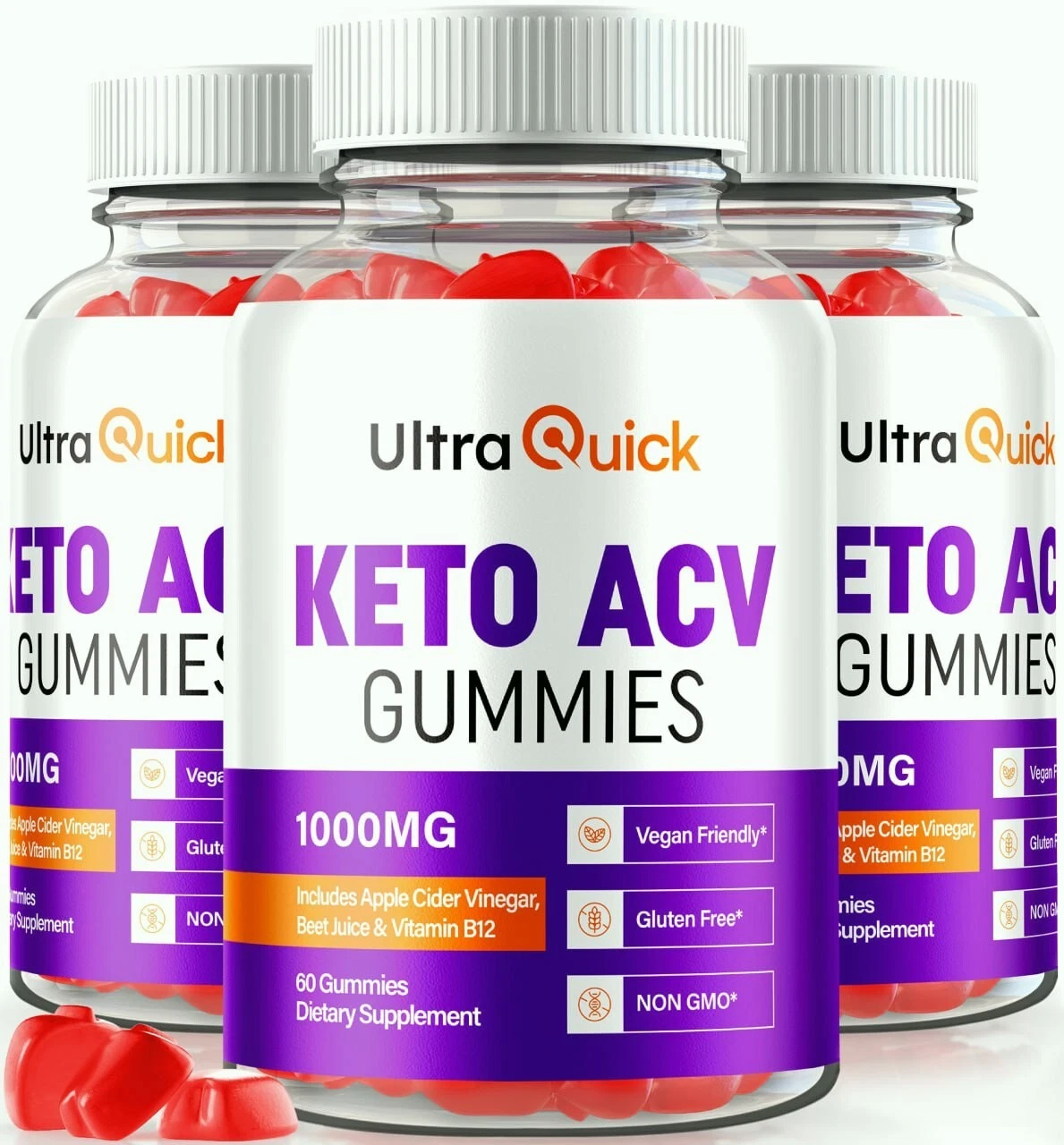 (3 Pack) Ultra Quick Keto ACV Gummies for Advanced Weight Loss and Energy