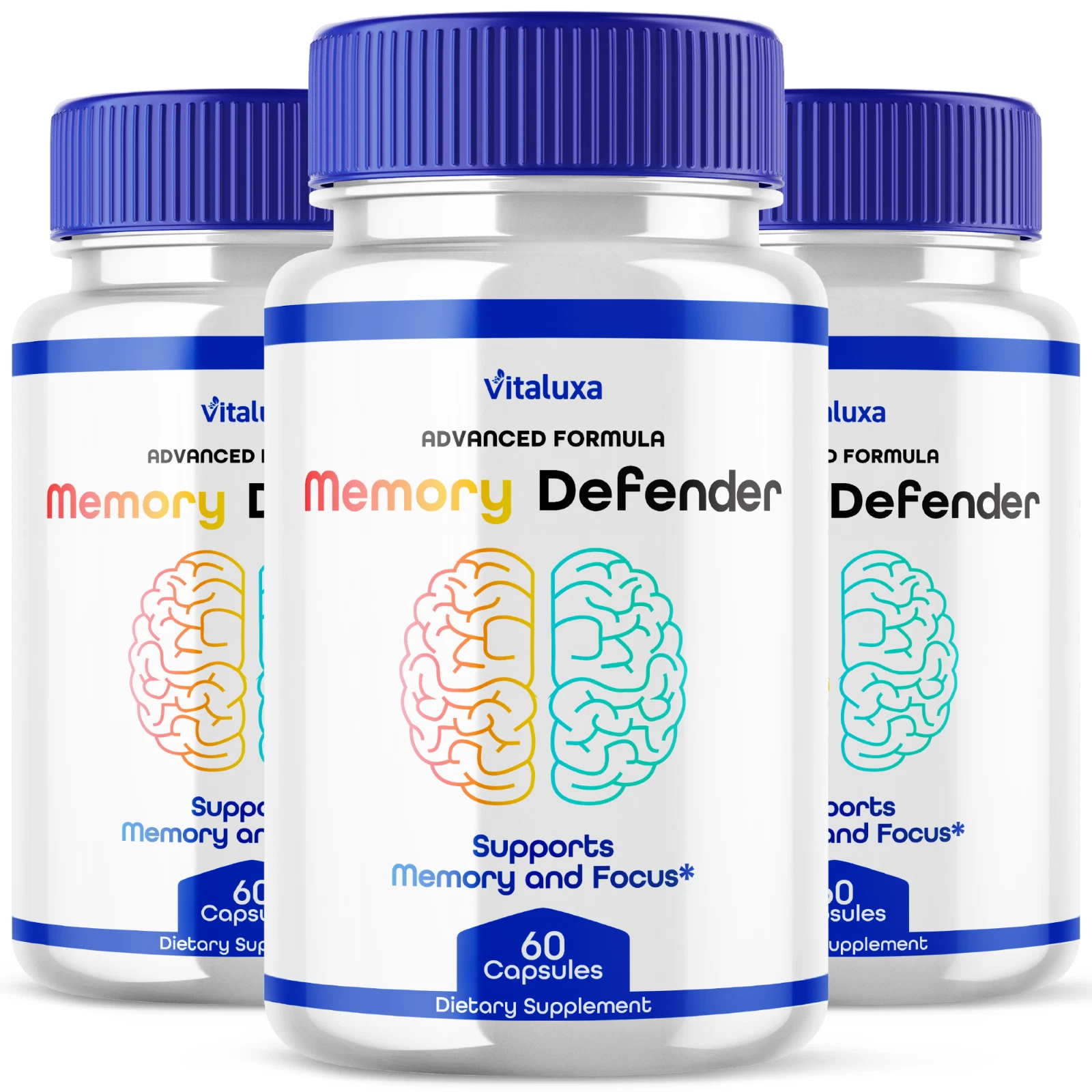 (3 Pack) Memory Defender Brain & Memory Support Capsules Formula (180 Capsules)