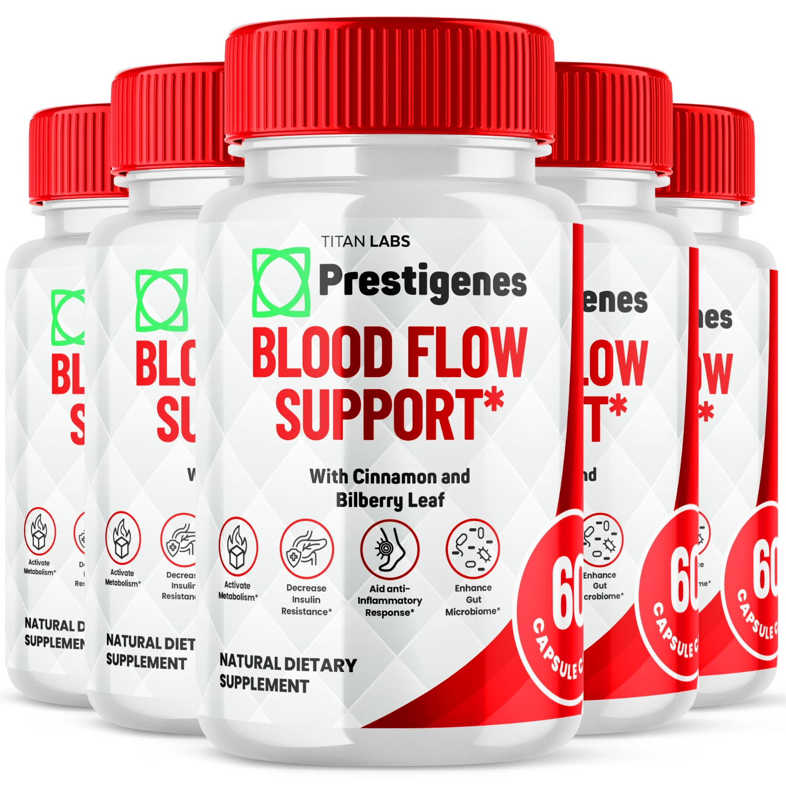 [285979807404] Prestigenes Blood Flow Support - Enhance Circulation and Vitality (5 Pack)