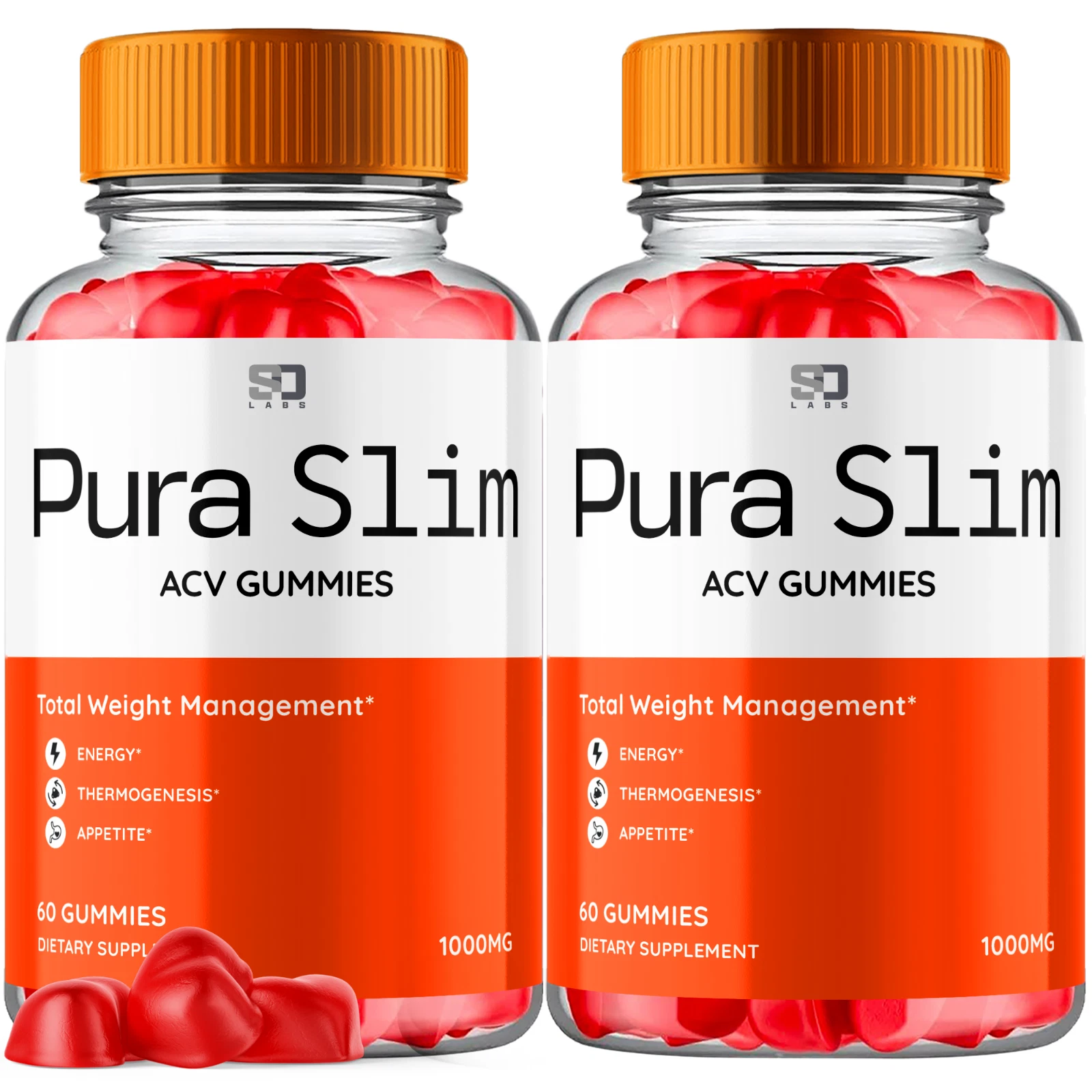 Pura Slim ACV Gummies Total Weight Management & Boosts Energy (2 Pack)