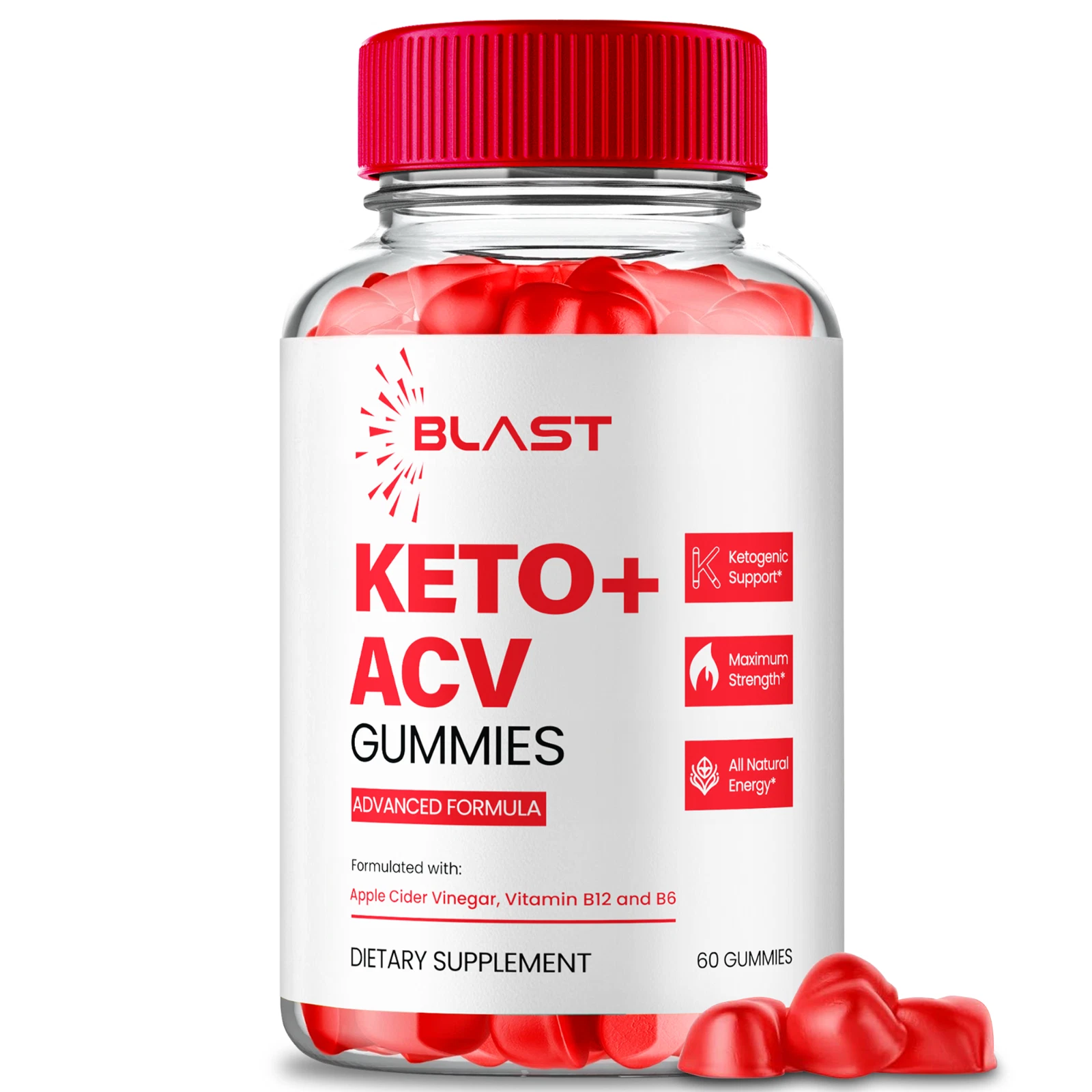 Blast Keto ACV Gummies for Advanced Weight Loss, BlastKeto + ACV Gummy 60ct