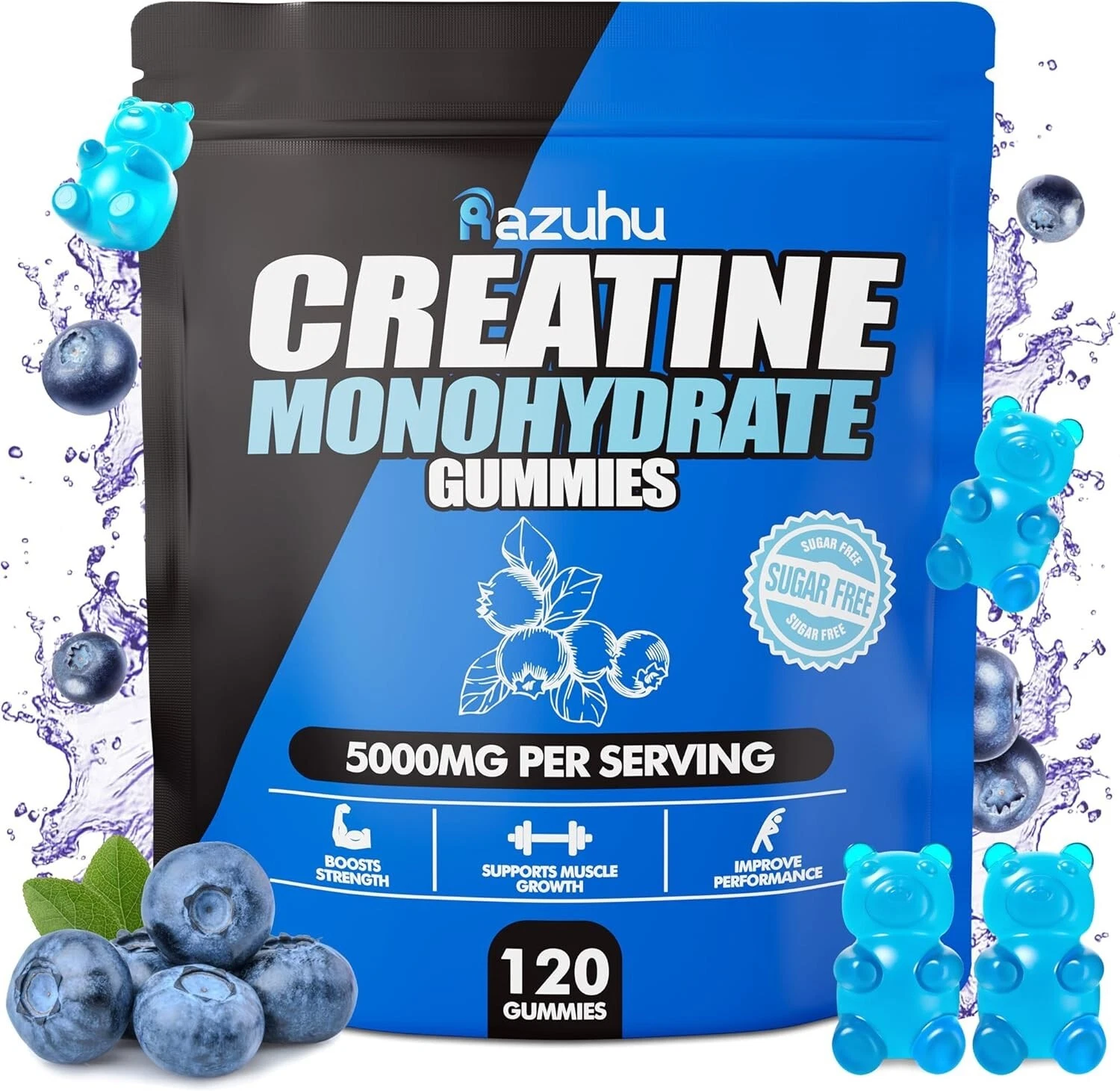 Creatine Monohydrate Gummies for Men & Women,5g of Creatine Monohydrate per Serv
