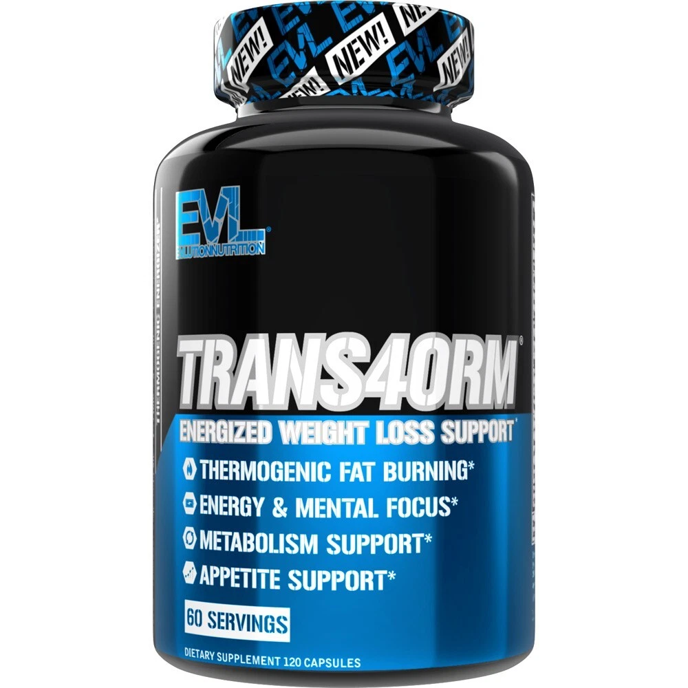 [186733661748] Evlution Nutrition Trans4orm - Thermogenic Fat Burner - 60 Servings
