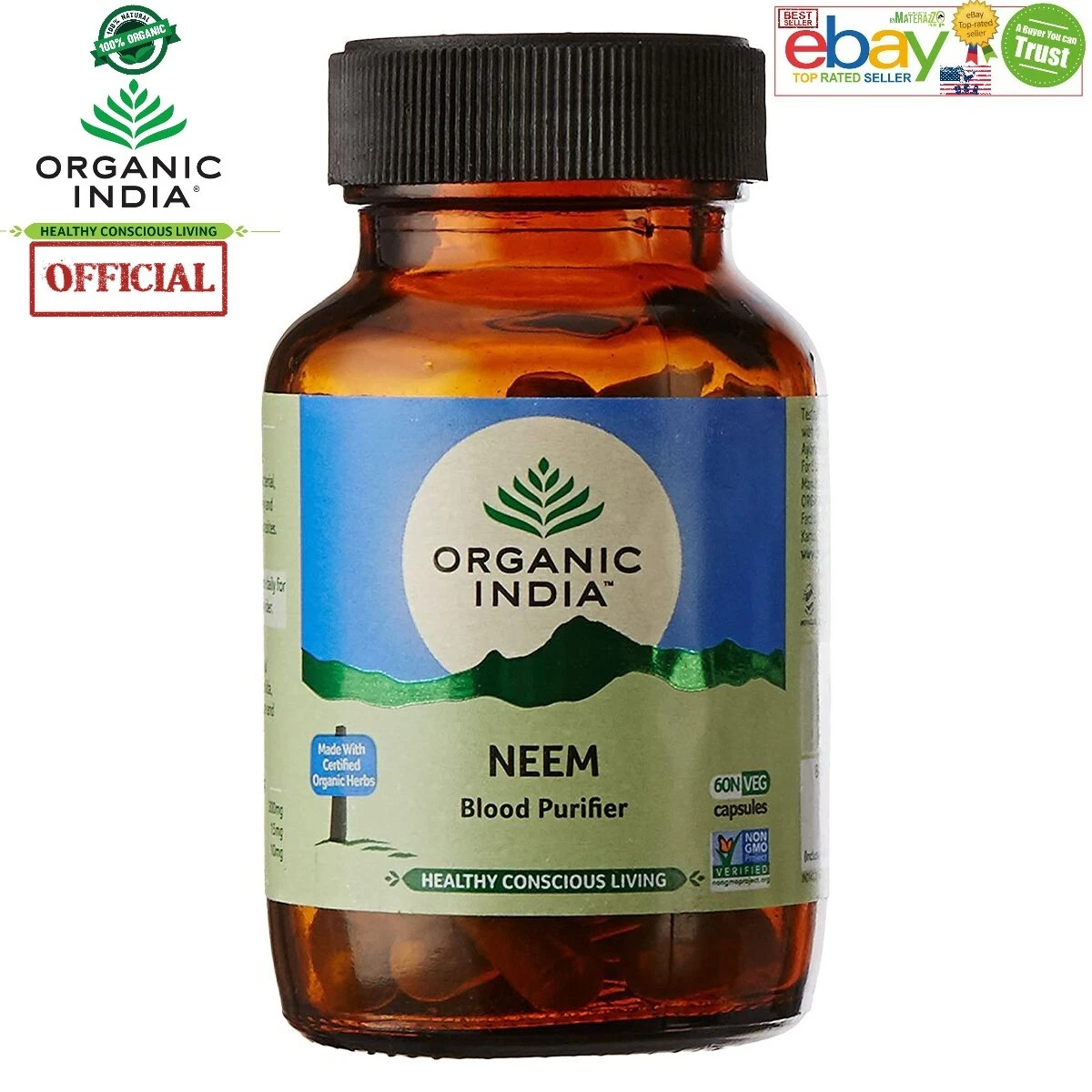 Organic India Neem USA OFFICIAL Care Immunity Skin 5 day World Delivery