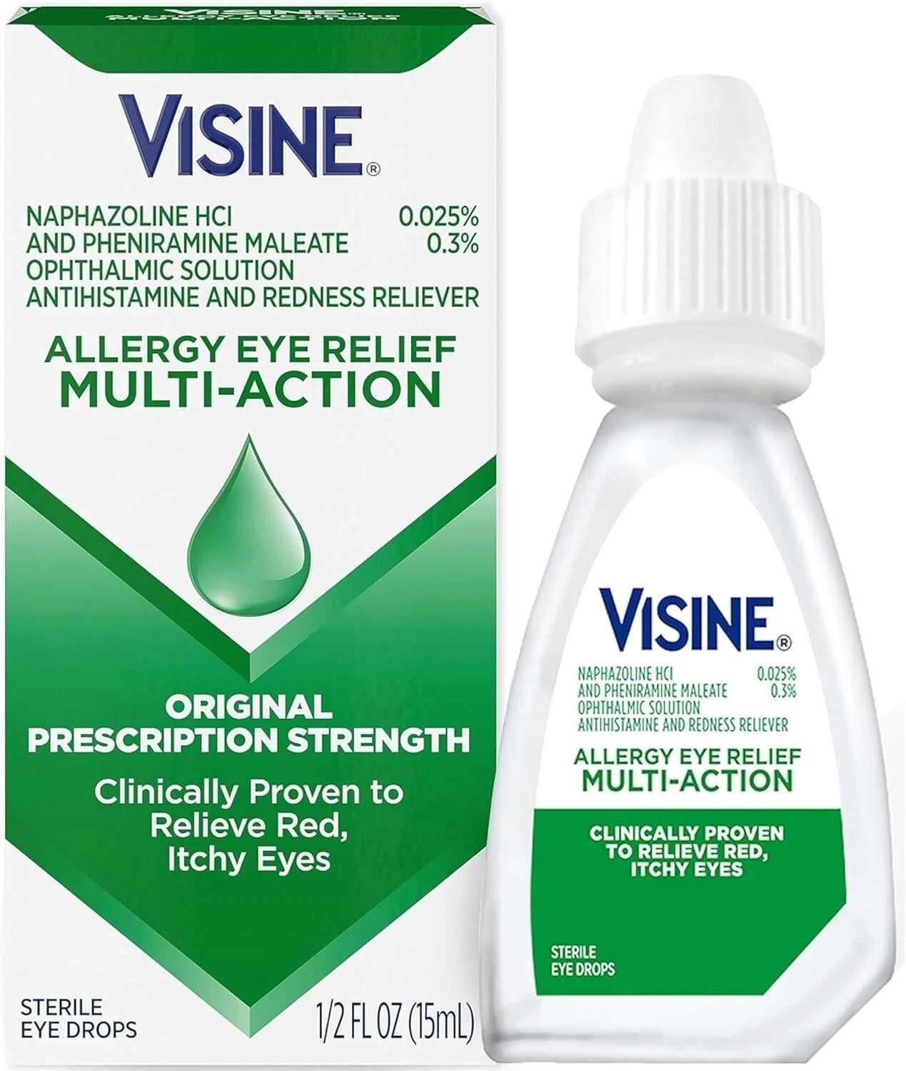 VISINE ALLERGY EYE RELIEF AND ANTHISTAMINE MULTI-ACTION DROPS EXP 07/2026 NEW