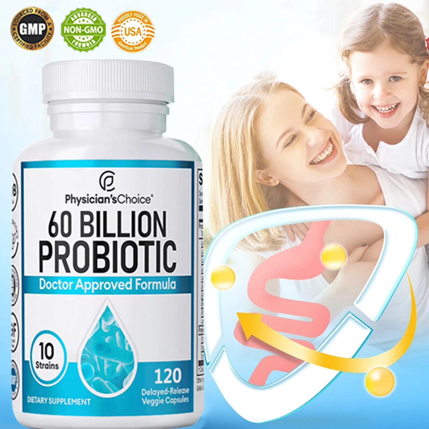 Physician's Choice 60 Billion Probiotic - Prebiotic,Gut Health,Digestive Support