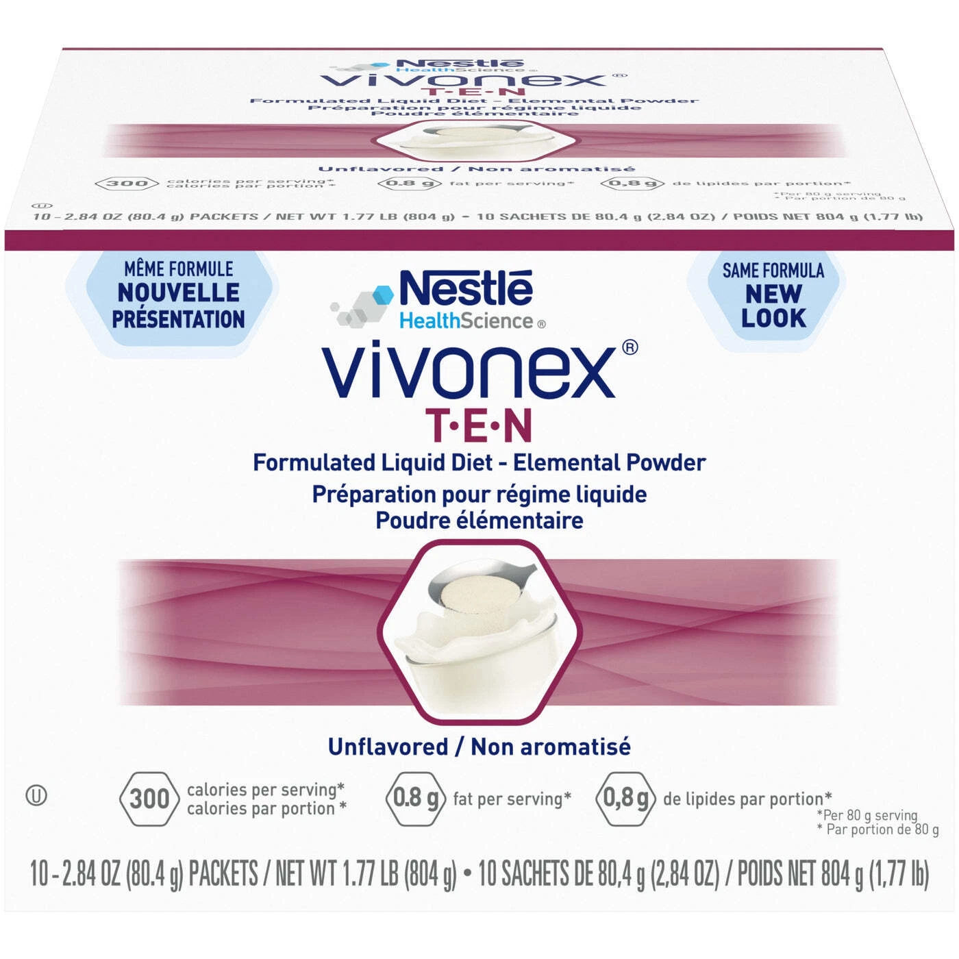 Nestle Vivonex T.E.N Oral Supplement Unflavored 2.84 oz - Box of 10